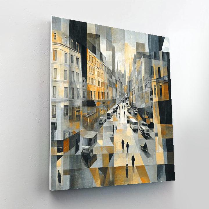 Picasso Inspired Fragmented Urban Street Scene paint by numbers