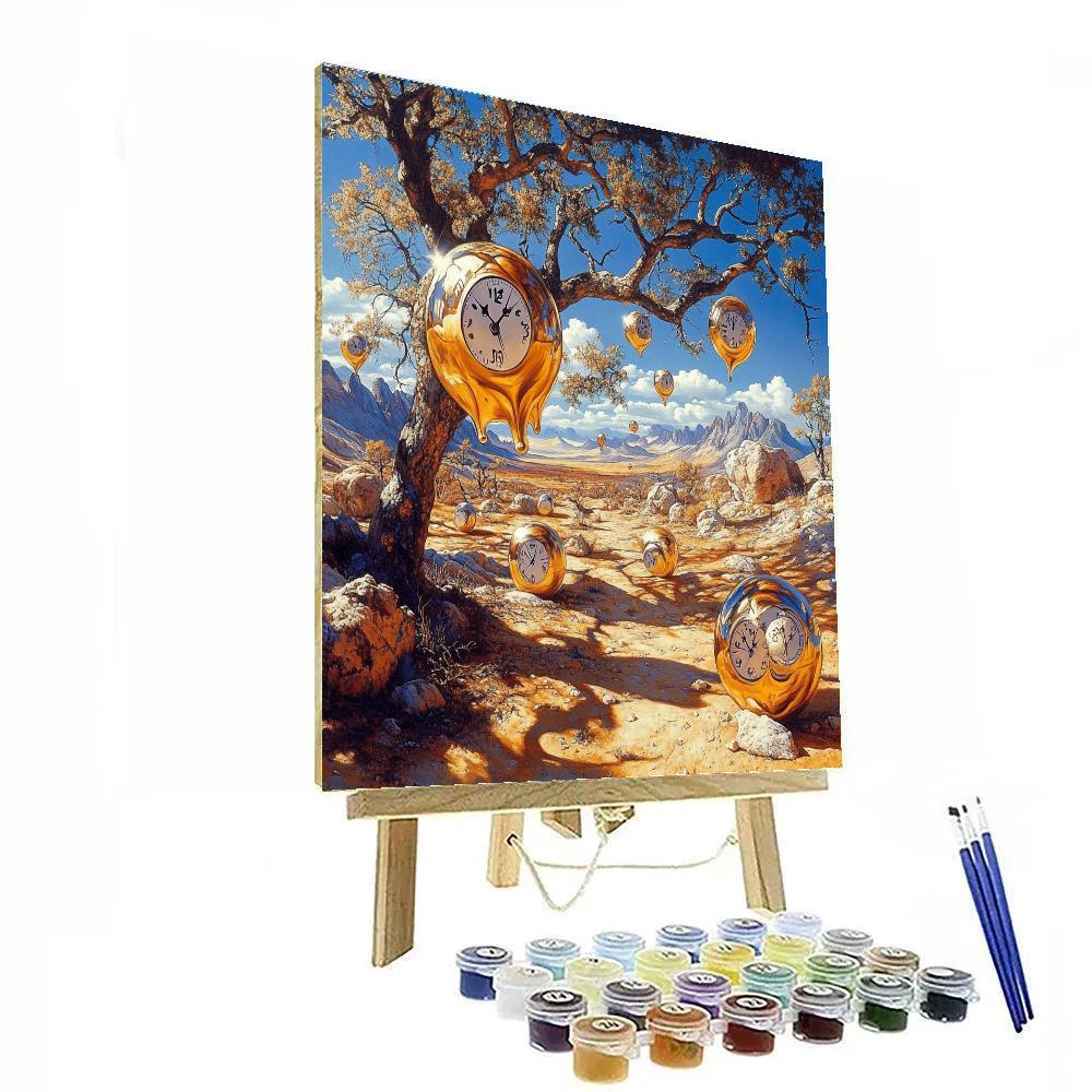 Salvador Dali Inspired Melting Clocks In Desert Painting by numbers kit