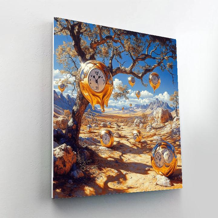 Salvador Dali Inspired Melting Clocks In Desert Painting by numbers kit