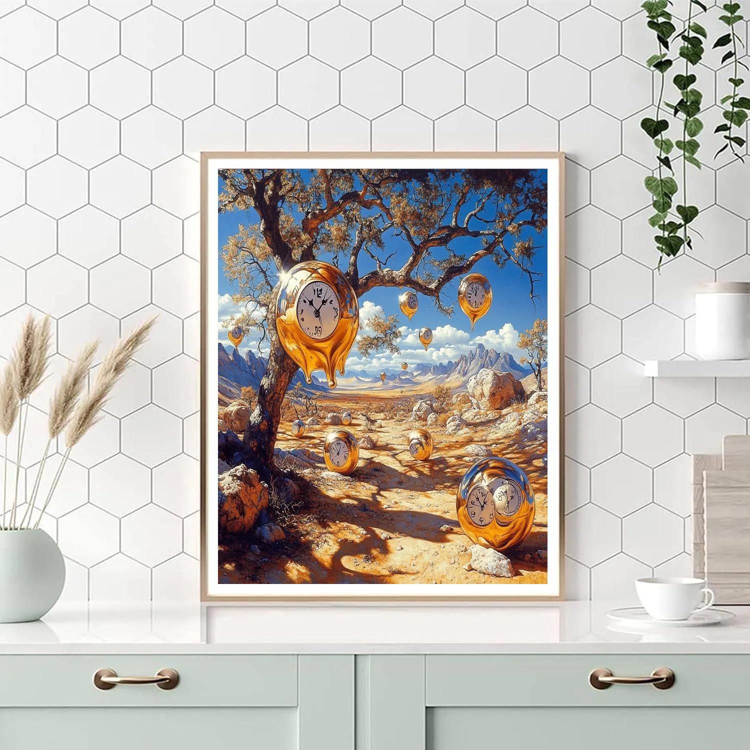 Salvador Dali Inspired Melting Clocks In Desert Painting by numbers kit