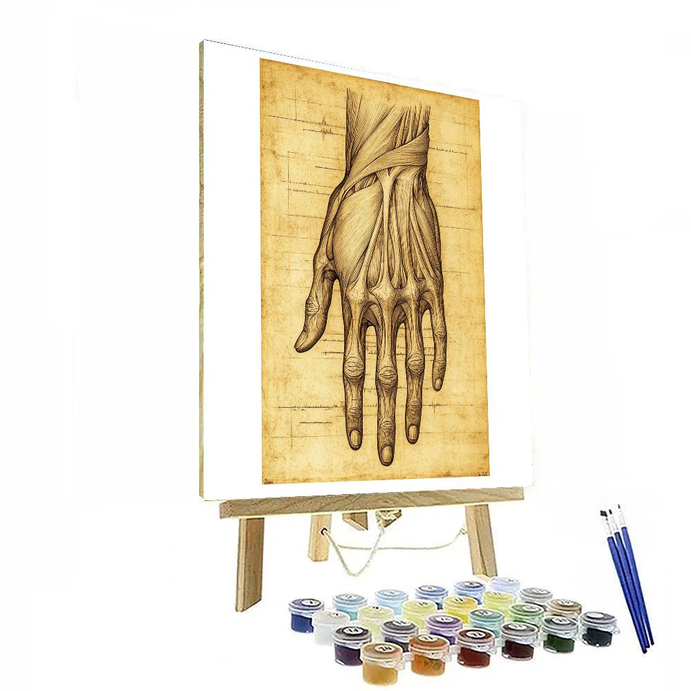 Leonardo Da Vinci Inspired Anatomical Study Of The Hand paint by numbers