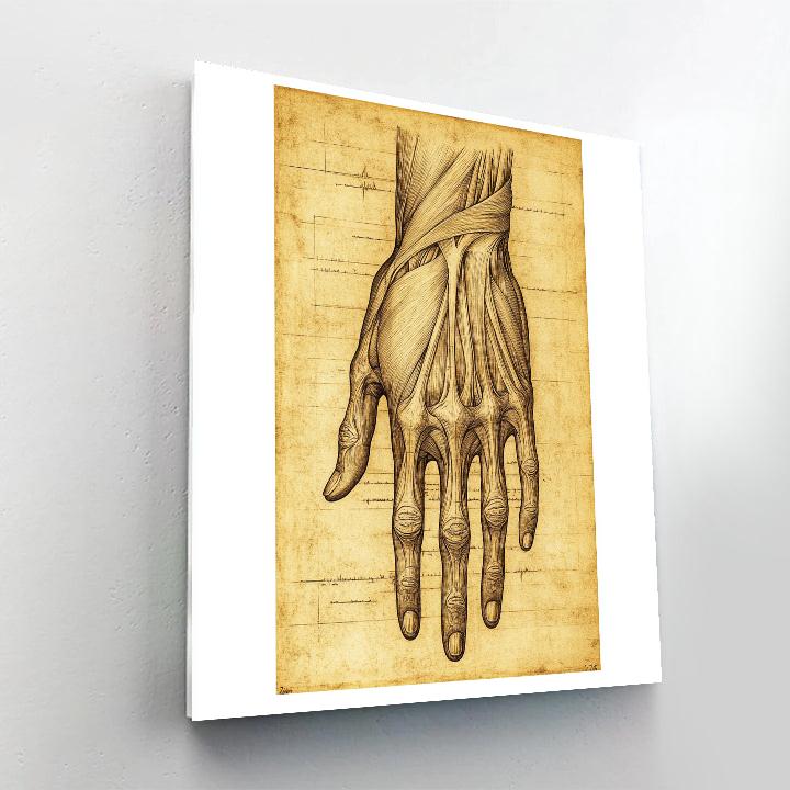 Leonardo Da Vinci Inspired Anatomical Study Of The Hand paint by numbers
