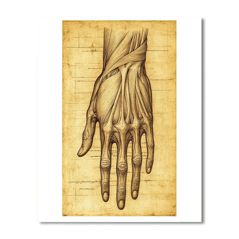 Leonardo Da Vinci Inspired Anatomical Study Of The Hand paint by numbers