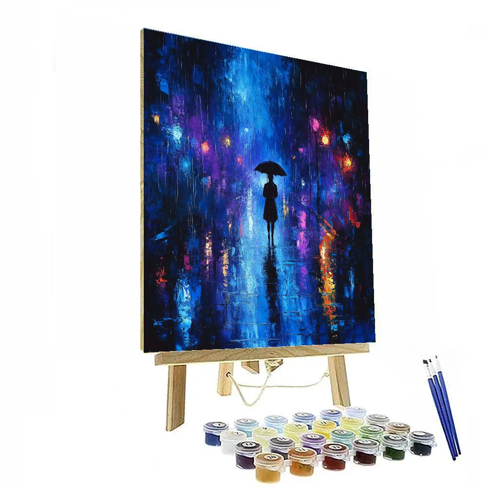 Edvard Munch Inspired Lonely Figure On Rainy Street Painting by numbers kit