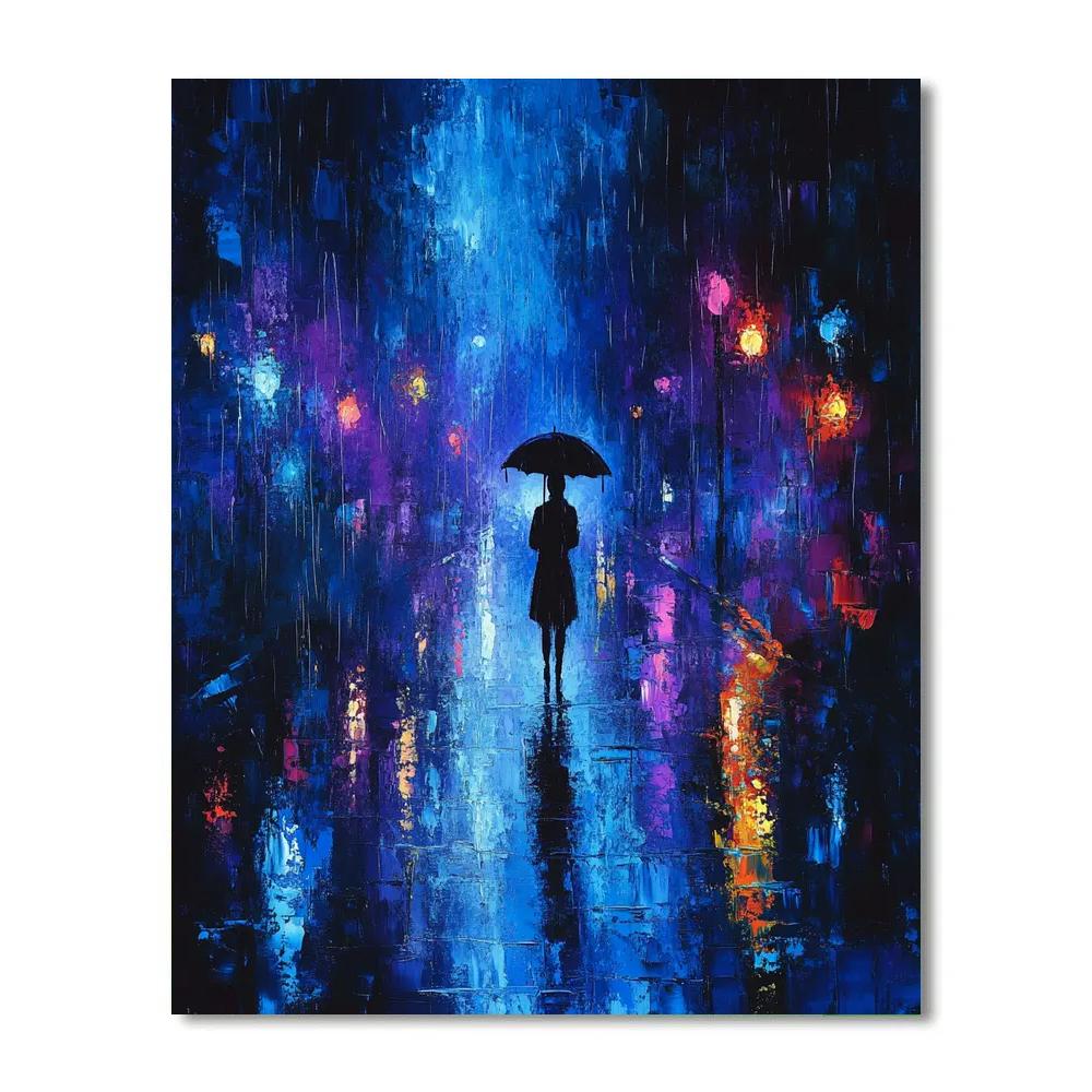Edvard Munch Inspired Lonely Figure On Rainy Street Painting by numbers kit