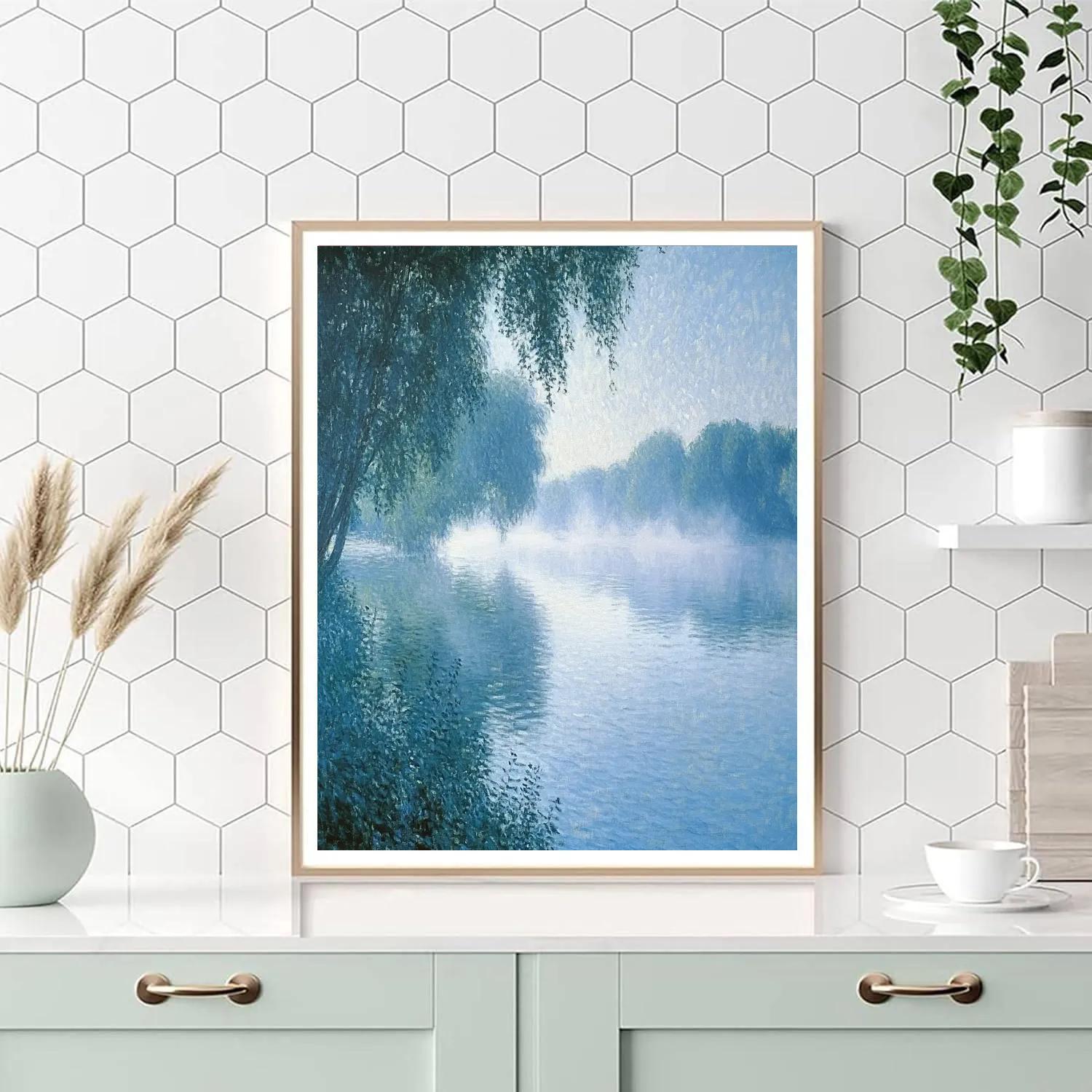 Claude Monet Inspired Morning Mist On River Paint by numbers art