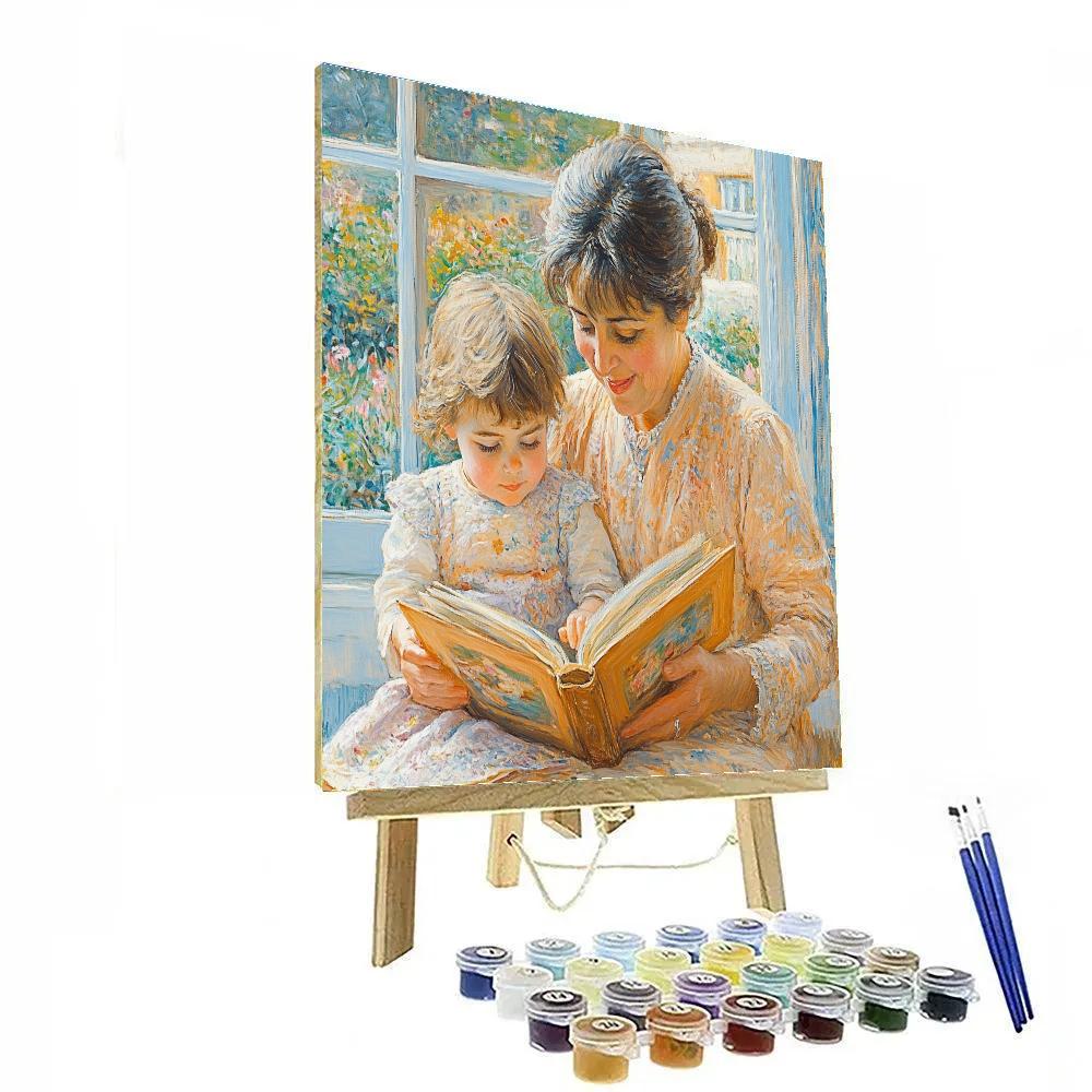 Mary Cassatt Inspired Mother And Child Reading DIY paint by numbers