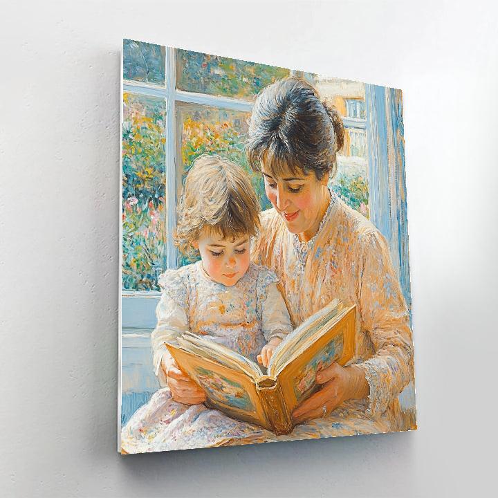 Mary Cassatt Inspired Mother And Child Reading DIY paint by numbers