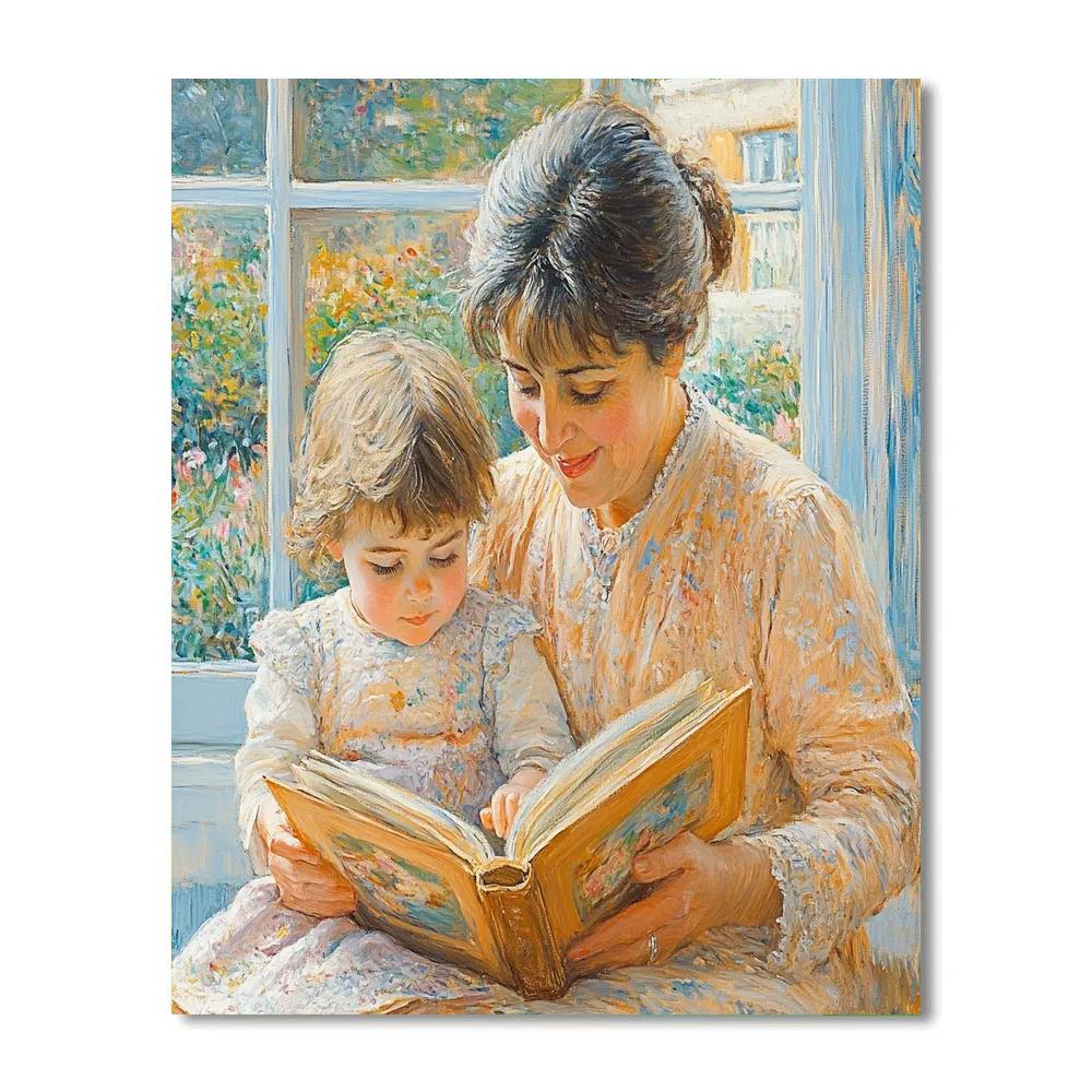 Mary Cassatt Inspired Mother And Child Reading DIY paint by numbers