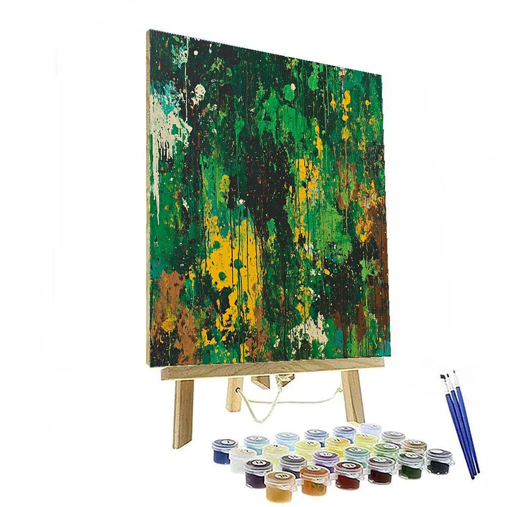 Jackson Pollock Inspired Chaotic Rainforest Abstract Painting by numbers kit