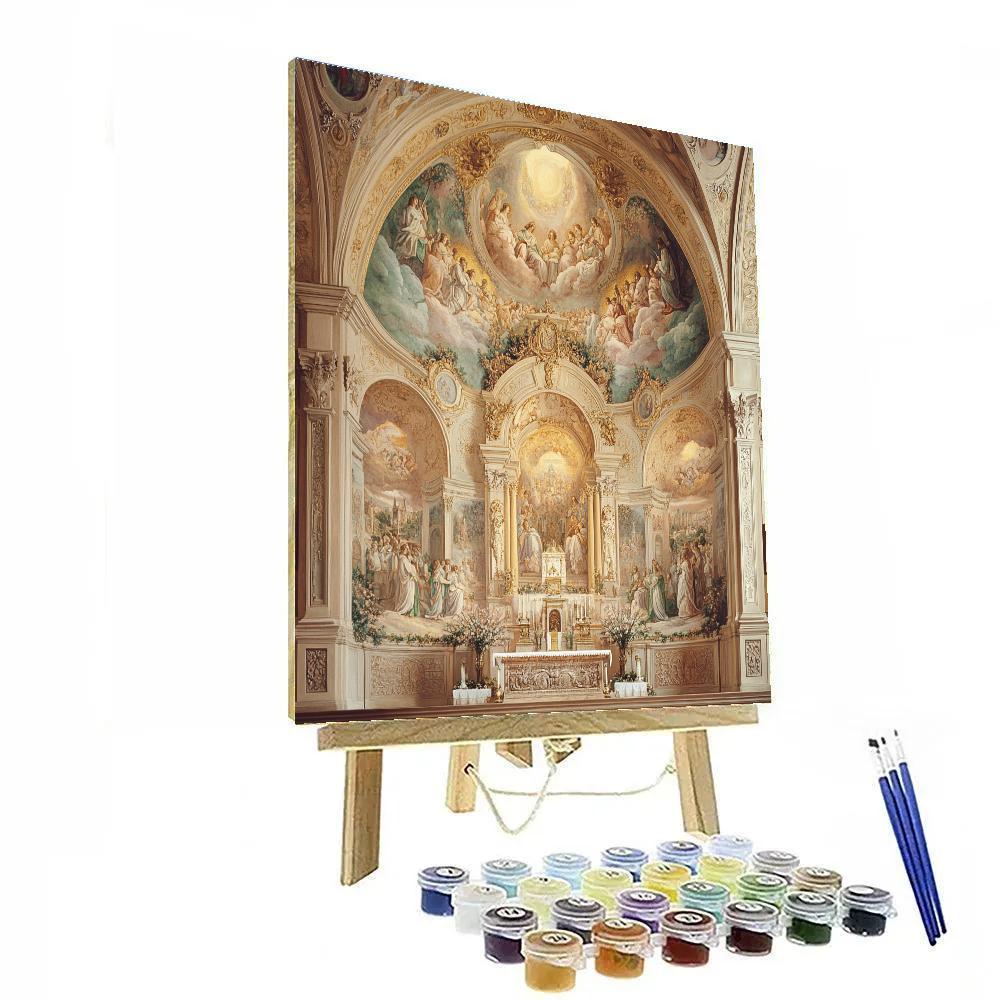 Raphael Inspired Holy Family With Angelic Figures Number painting