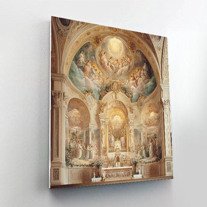 Raphael Inspired Holy Family With Angelic Figures Number painting