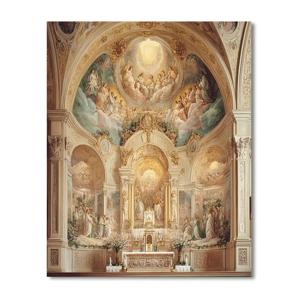 Raphael Inspired Holy Family With Angelic Figures Number painting