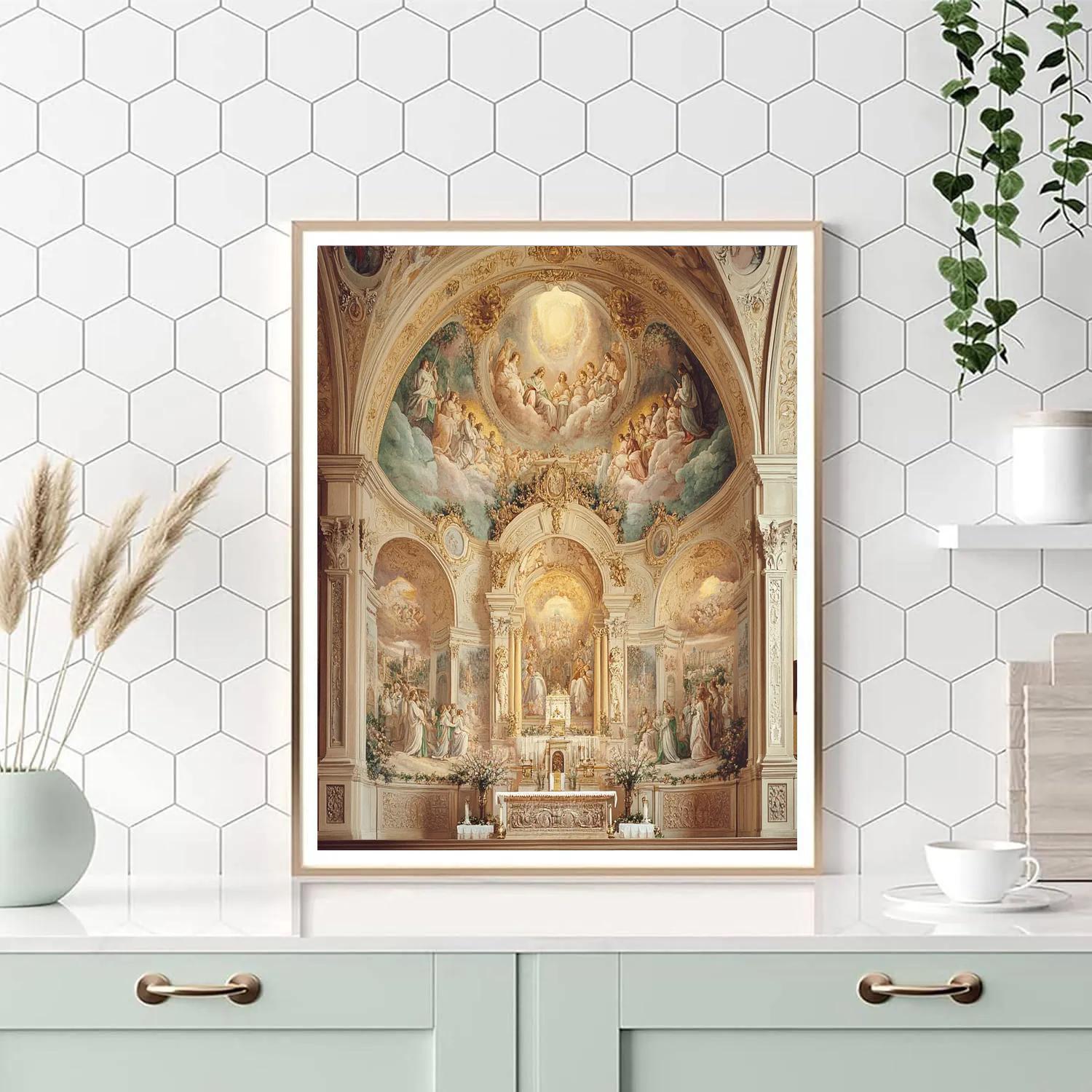 Raphael Inspired Holy Family With Angelic Figures Number painting