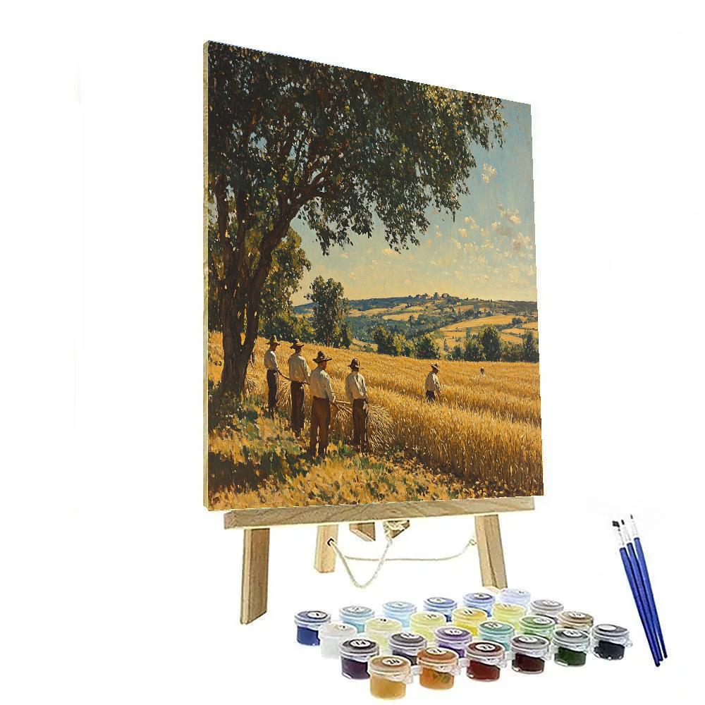 Jean-François Millet Inspired Rural Harvest Scene painting number kit