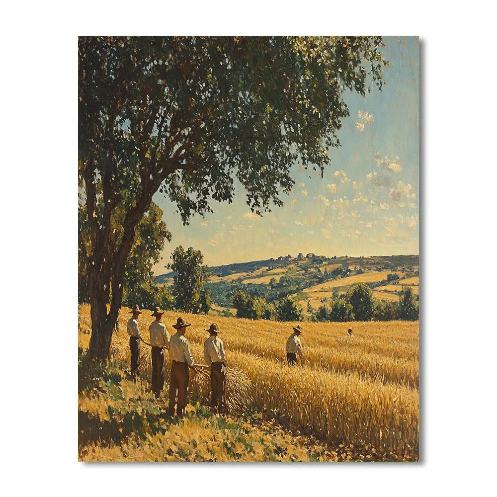Jean-François Millet Inspired Rural Harvest Scene painting number kit