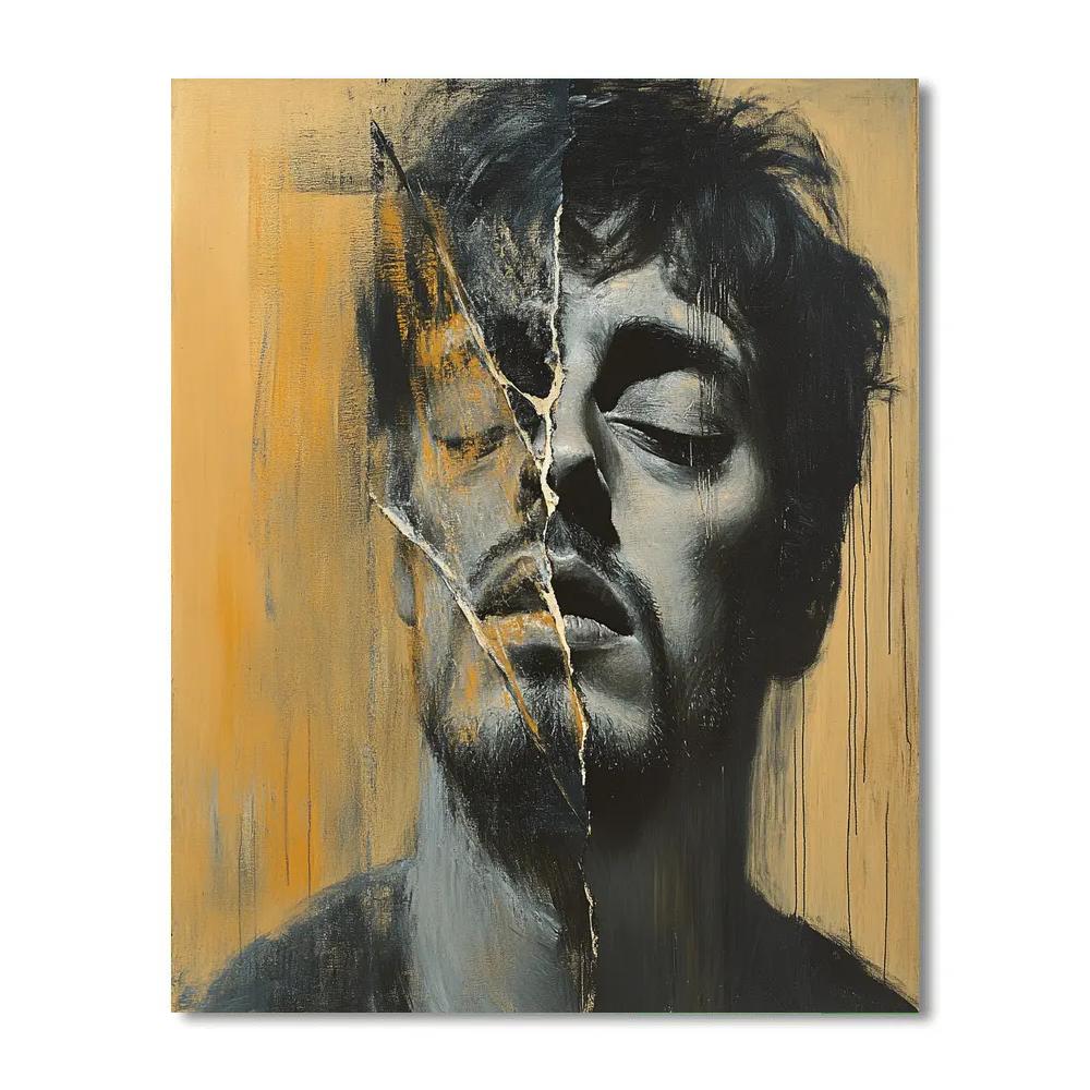 Francis Bacon Inspired Fragmented Self-Portrait Painting by numbers kit