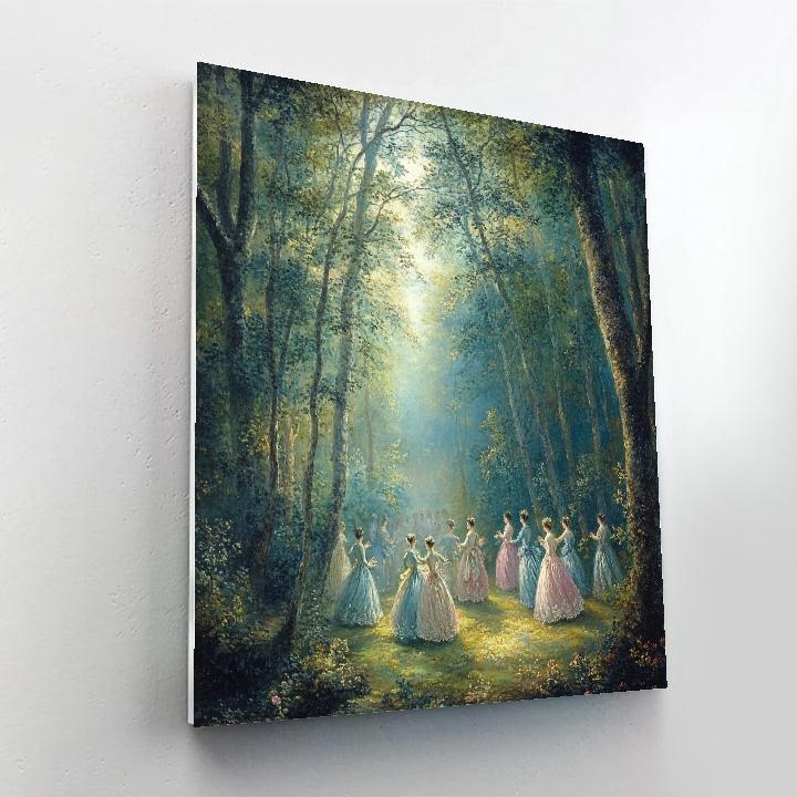 Antoine Watteau Inspired Romantic Woodland Gathering Painting by numbers kit