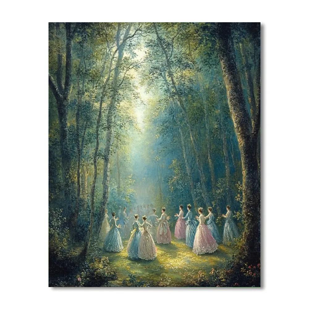 Antoine Watteau Inspired Romantic Woodland Gathering Painting by numbers kit