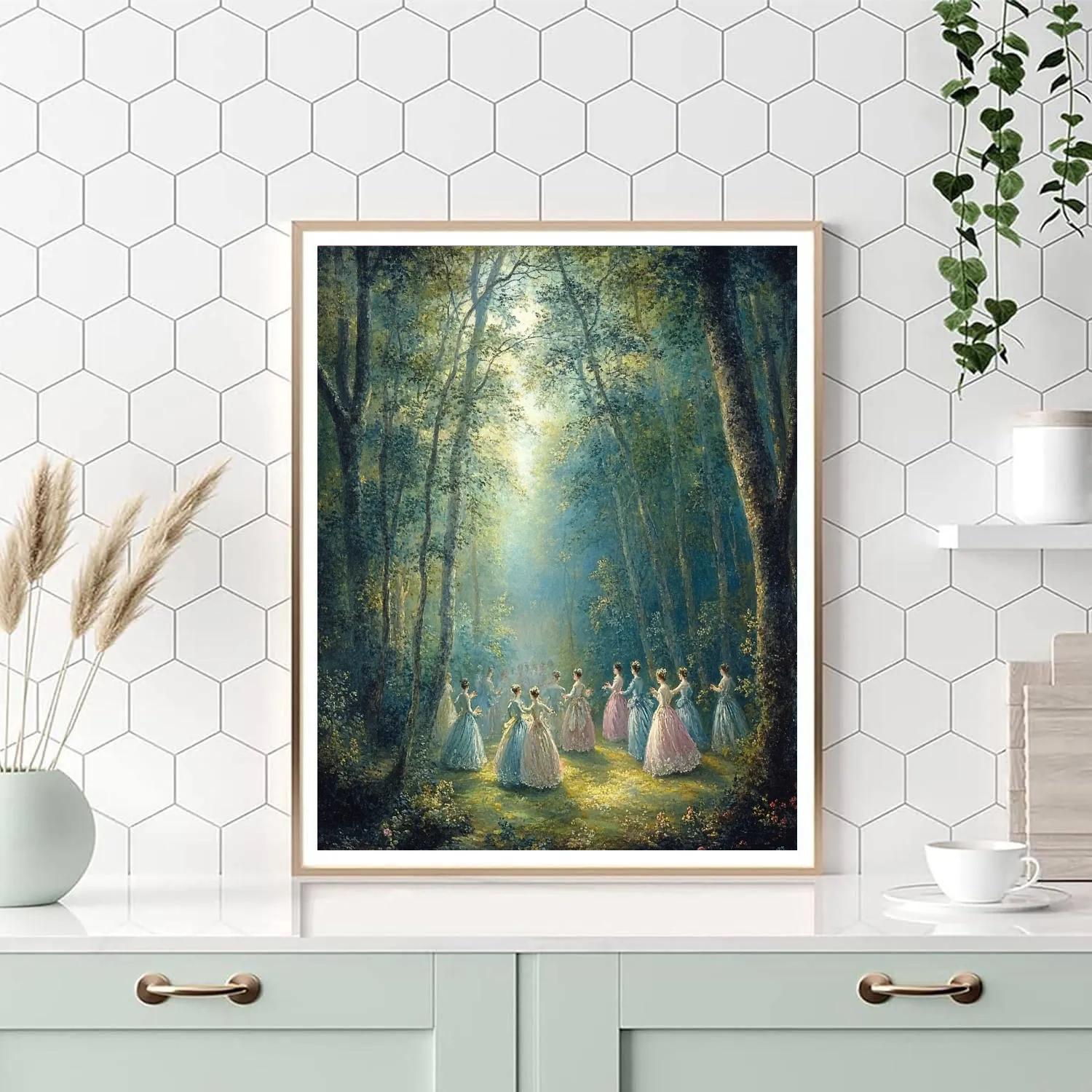 Antoine Watteau Inspired Romantic Woodland Gathering Painting by numbers kit