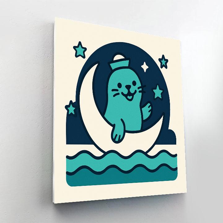 Starry Sailor Seal Numbered painting kits