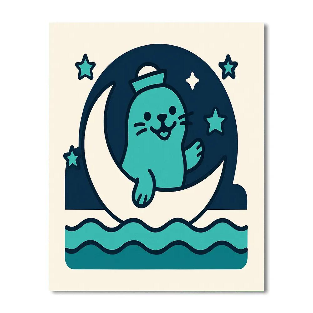 Starry Sailor Seal Numbered painting kits