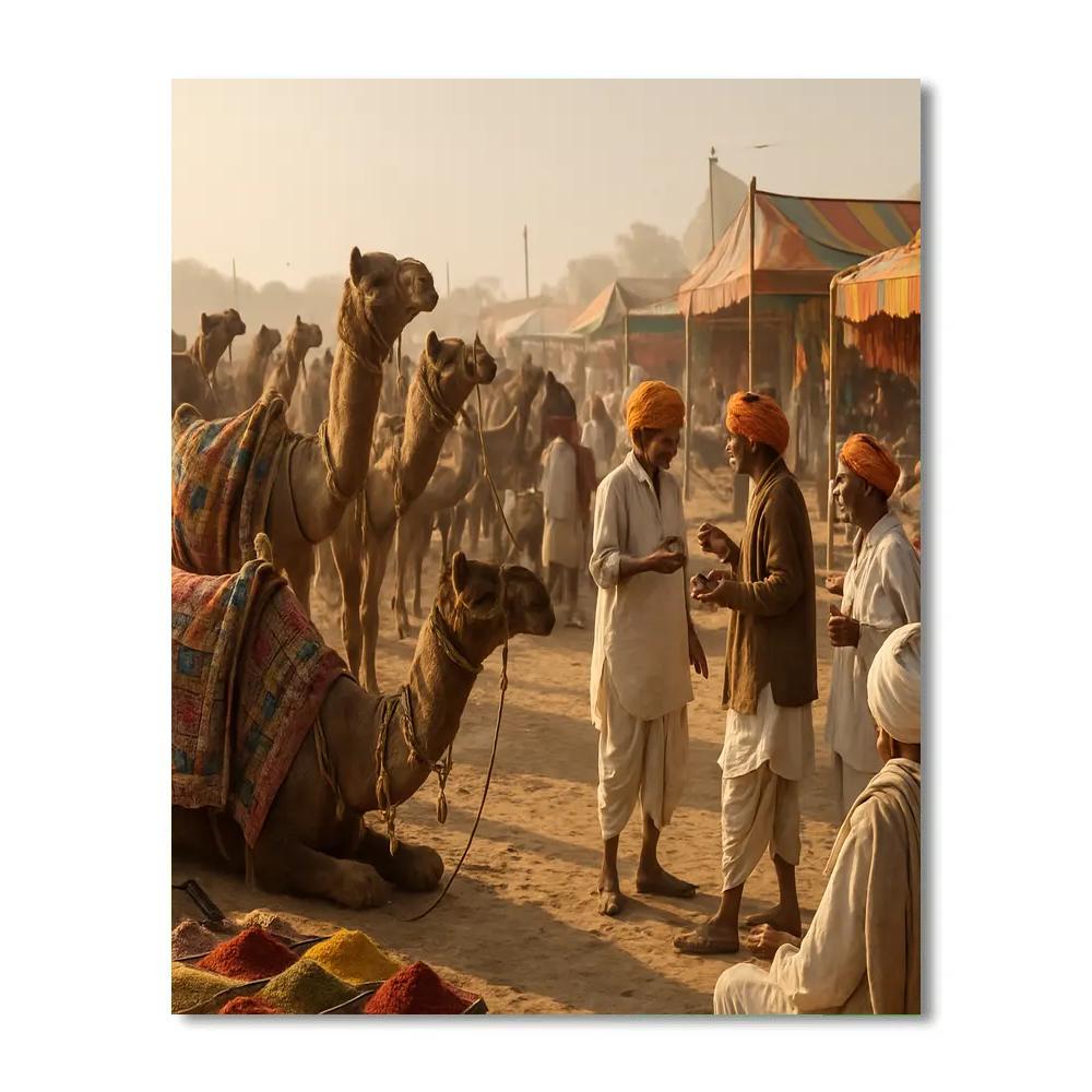 Pushkar Camel Fair Market Painting by numbers kit