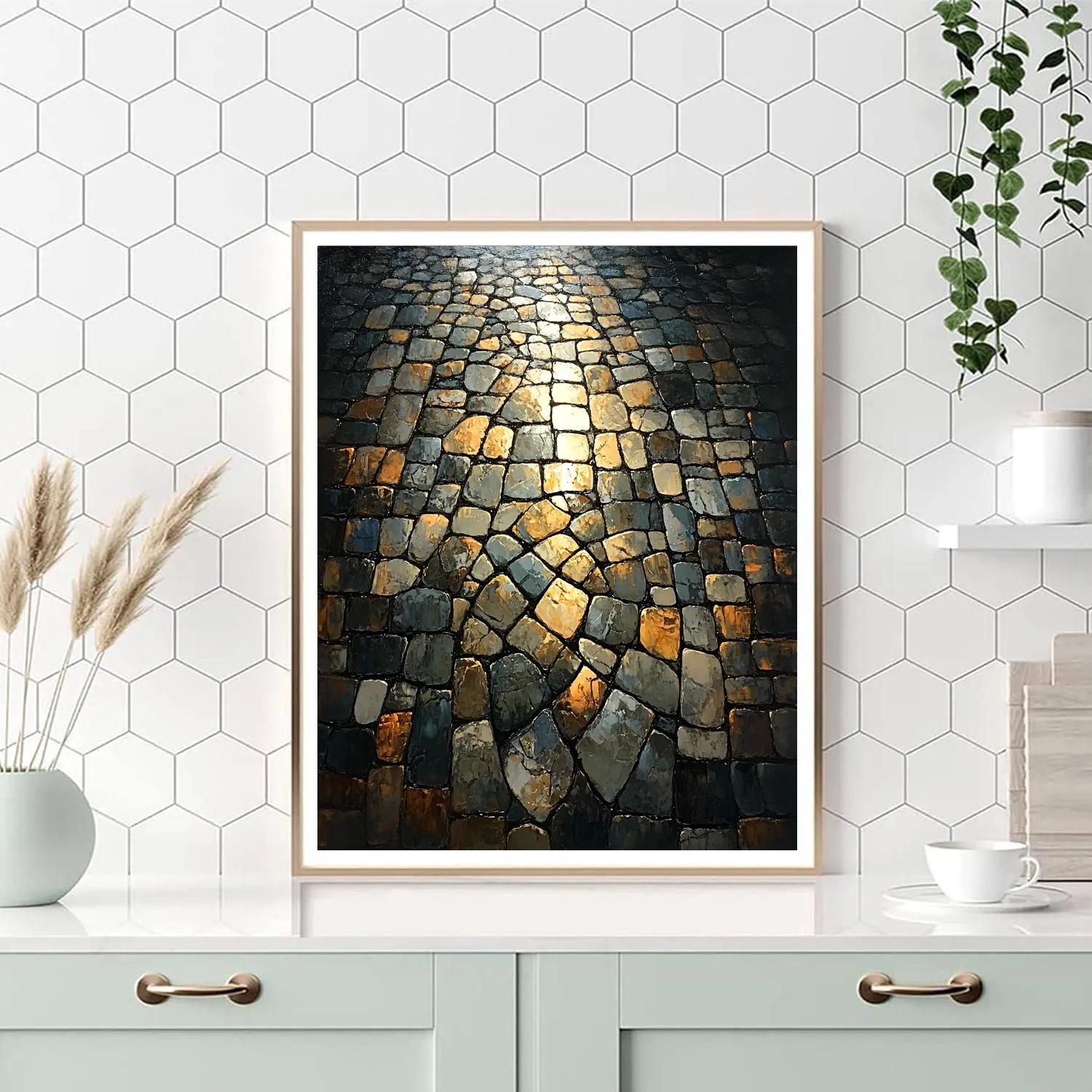 Caravaggio Inspired River Stone Drama Number painting