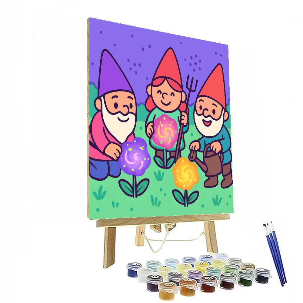 Nebula Garden Gnomes paint by number