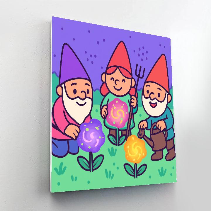 Nebula Garden Gnomes paint by number