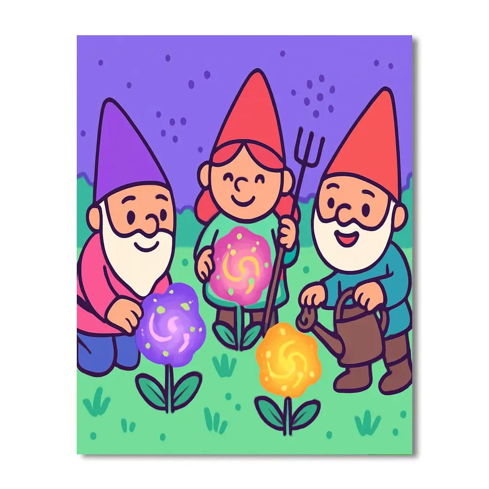 Nebula Garden Gnomes paint by number