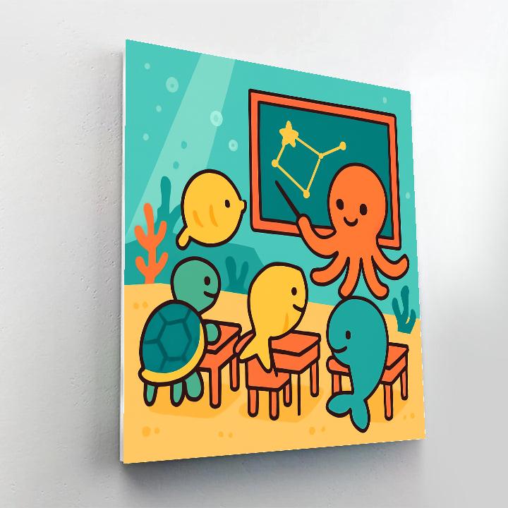 Cosmic Coral Classroom Paint by numbers art