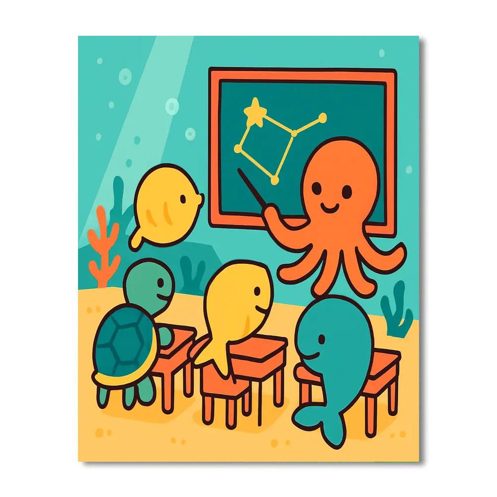 Cosmic Coral Classroom Paint by numbers art