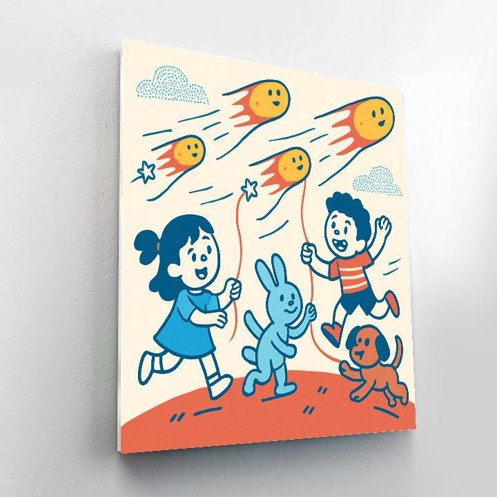 Comet Kite Race paint by color