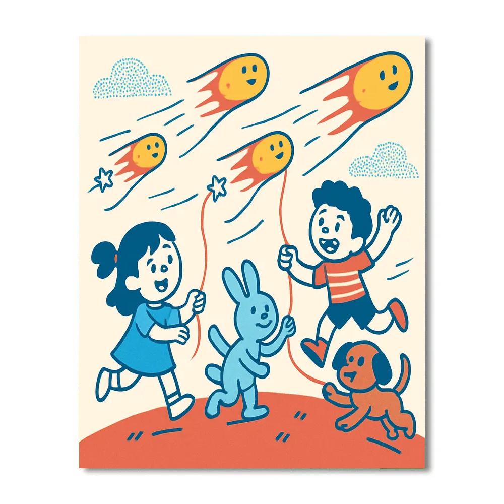 Comet Kite Race paint by color