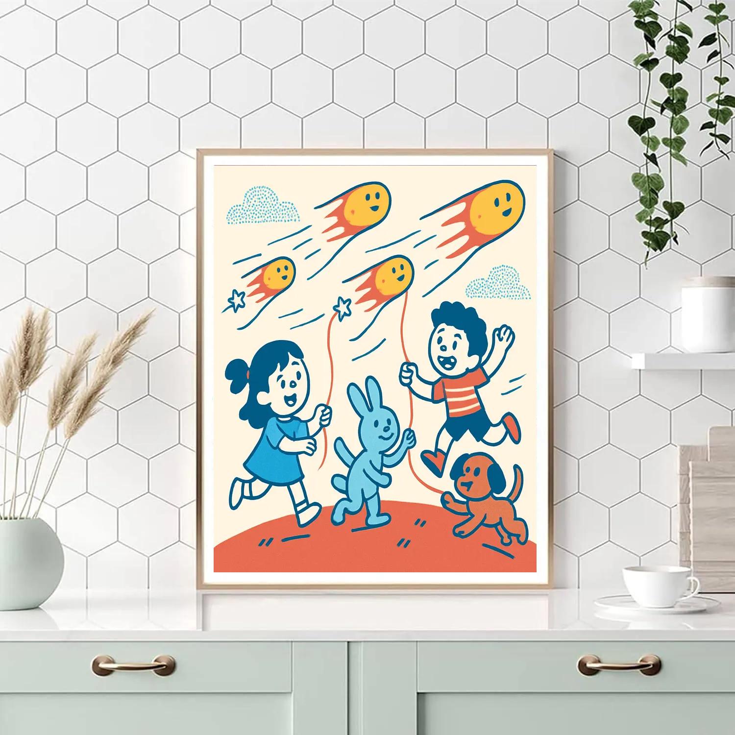 Comet Kite Race paint by color
