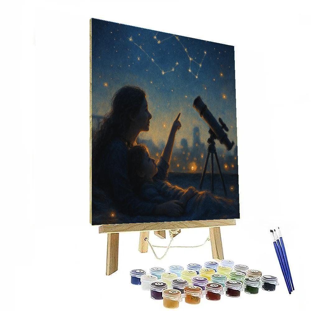 Stargazing Mother And Child Paint by numbers art