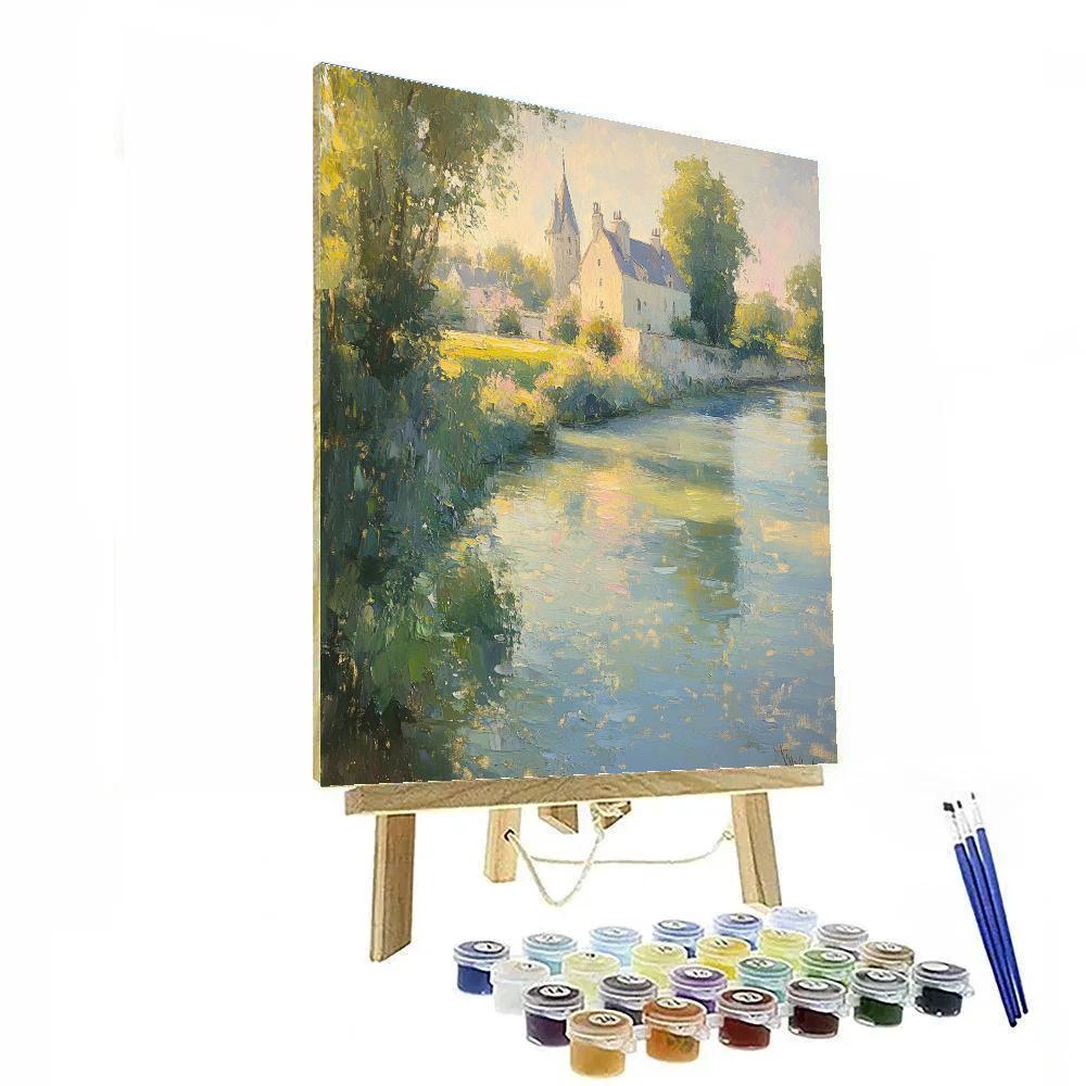 Monet Inspired Riverside Village Painting by numbers kit
