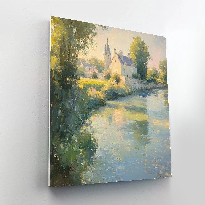 Monet Inspired Riverside Village Painting by numbers kit