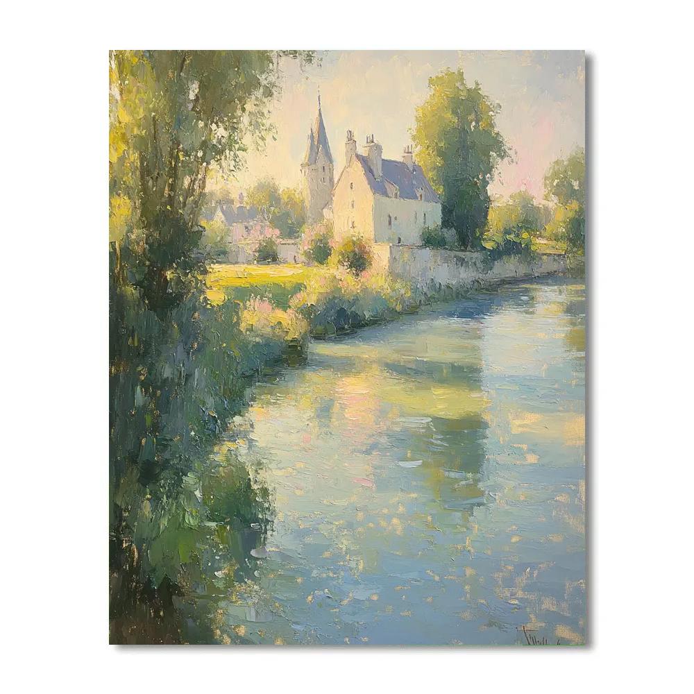Monet Inspired Riverside Village Painting by numbers kit