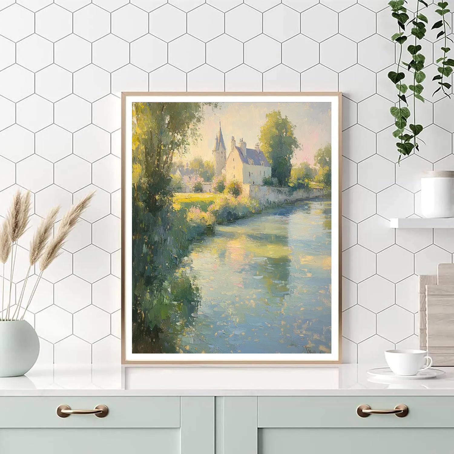 Monet Inspired Riverside Village Painting by numbers kit