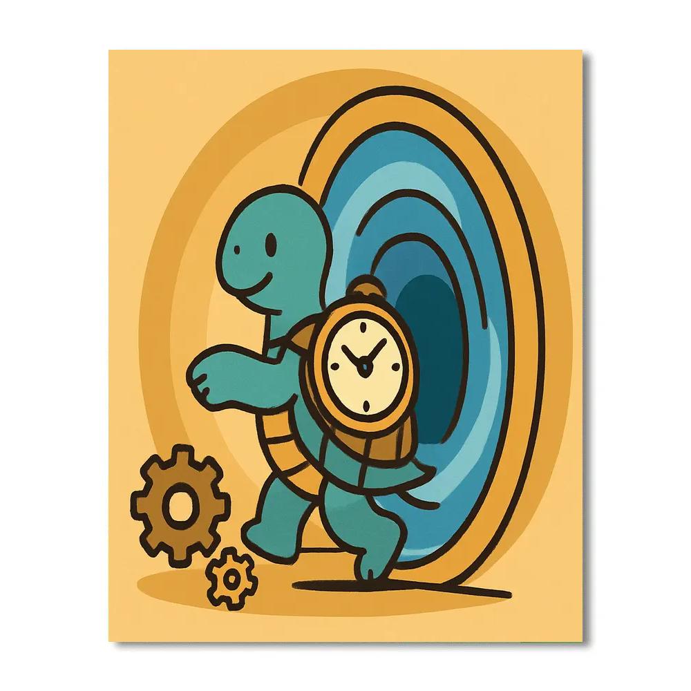 Time-Traveling Turtle paint by number