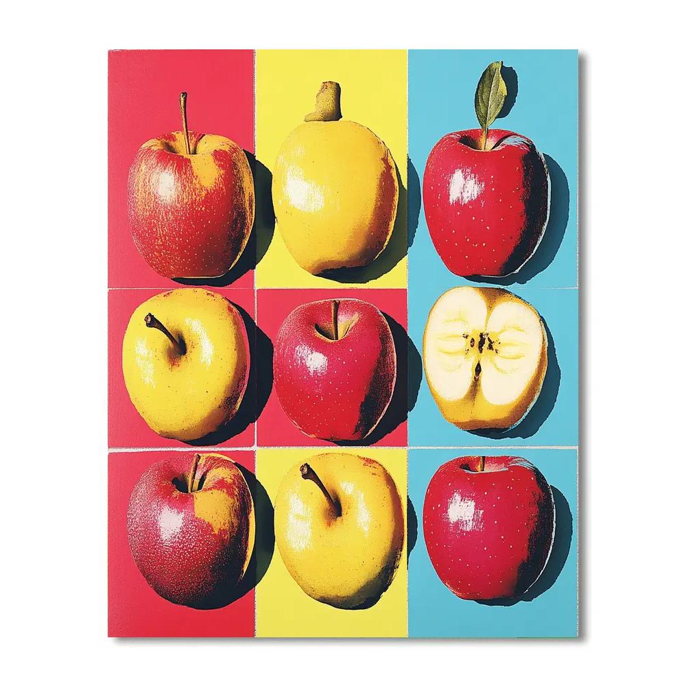 Warhol Inspired Pop Fruit Still Life paint by color