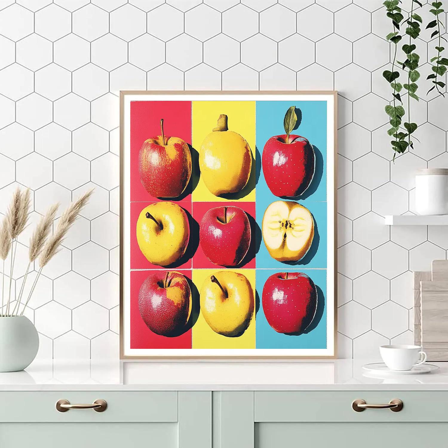 Warhol Inspired Pop Fruit Still Life paint by color