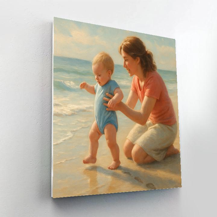 First Steps On The Beach paint by numbers