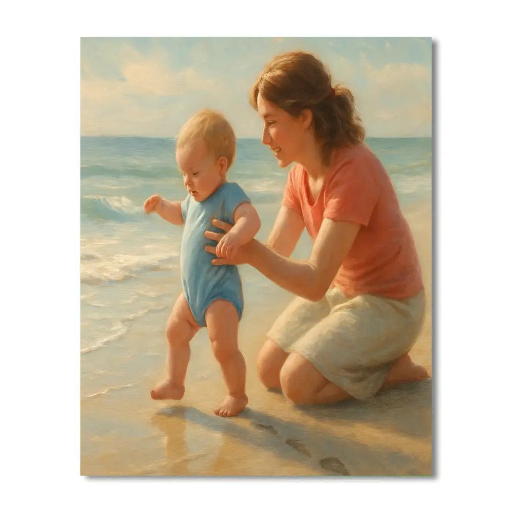 First Steps On The Beach paint by numbers