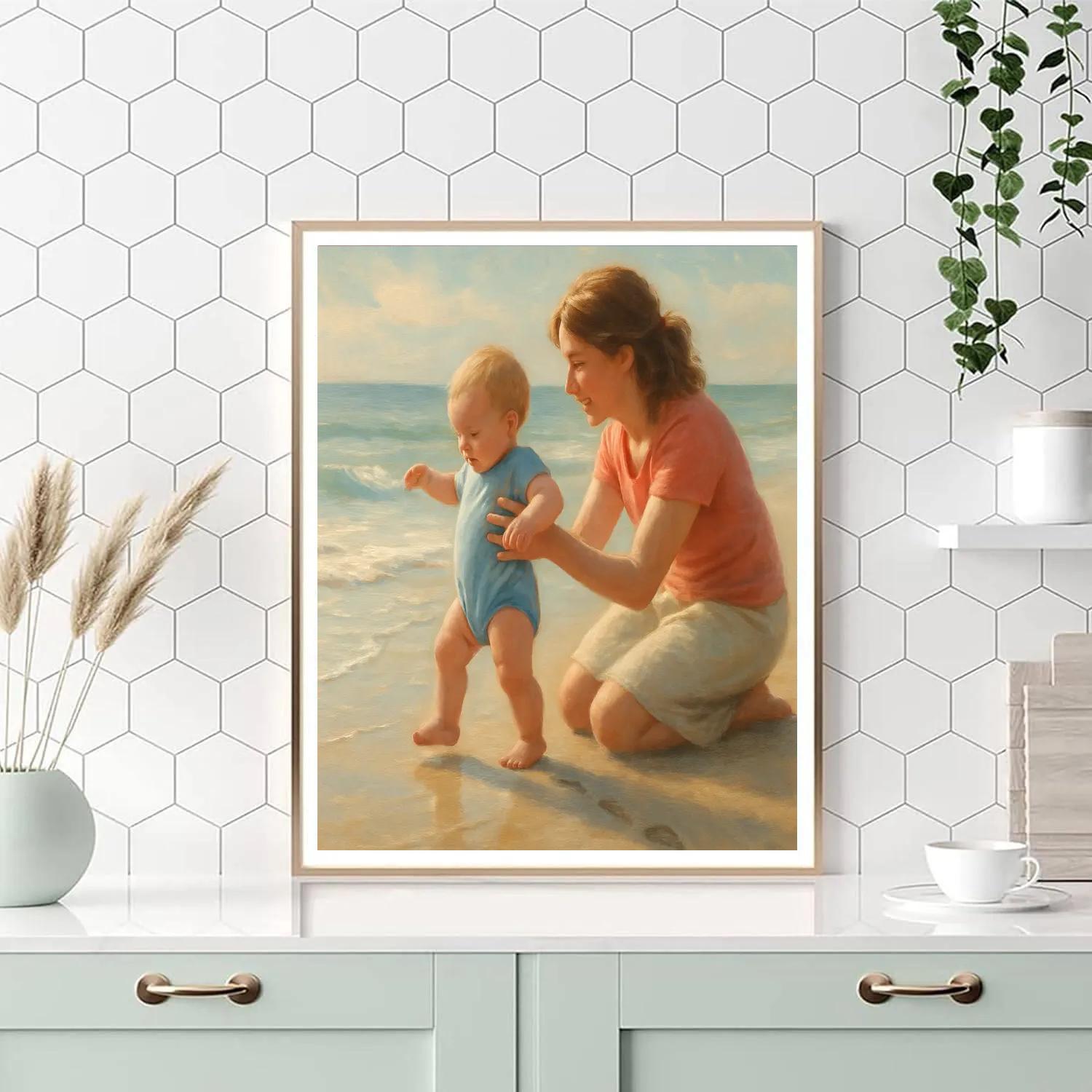 First Steps On The Beach paint by numbers