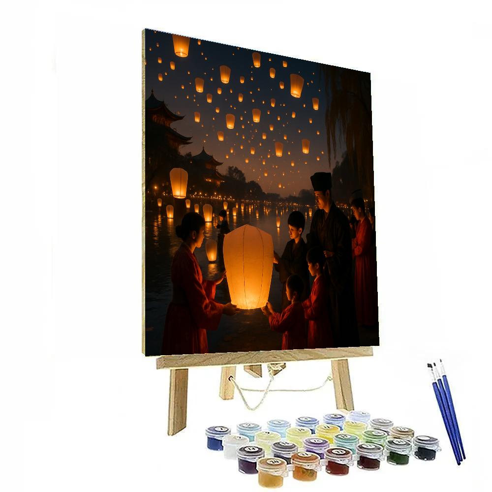 Lantern Festival On Taiwan River Paint by numbers kits