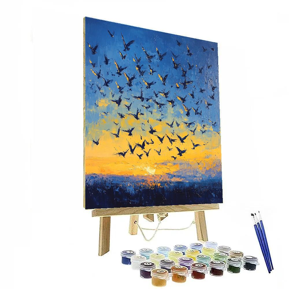 Edgar Degas Inspired Migratory Sky paint by number