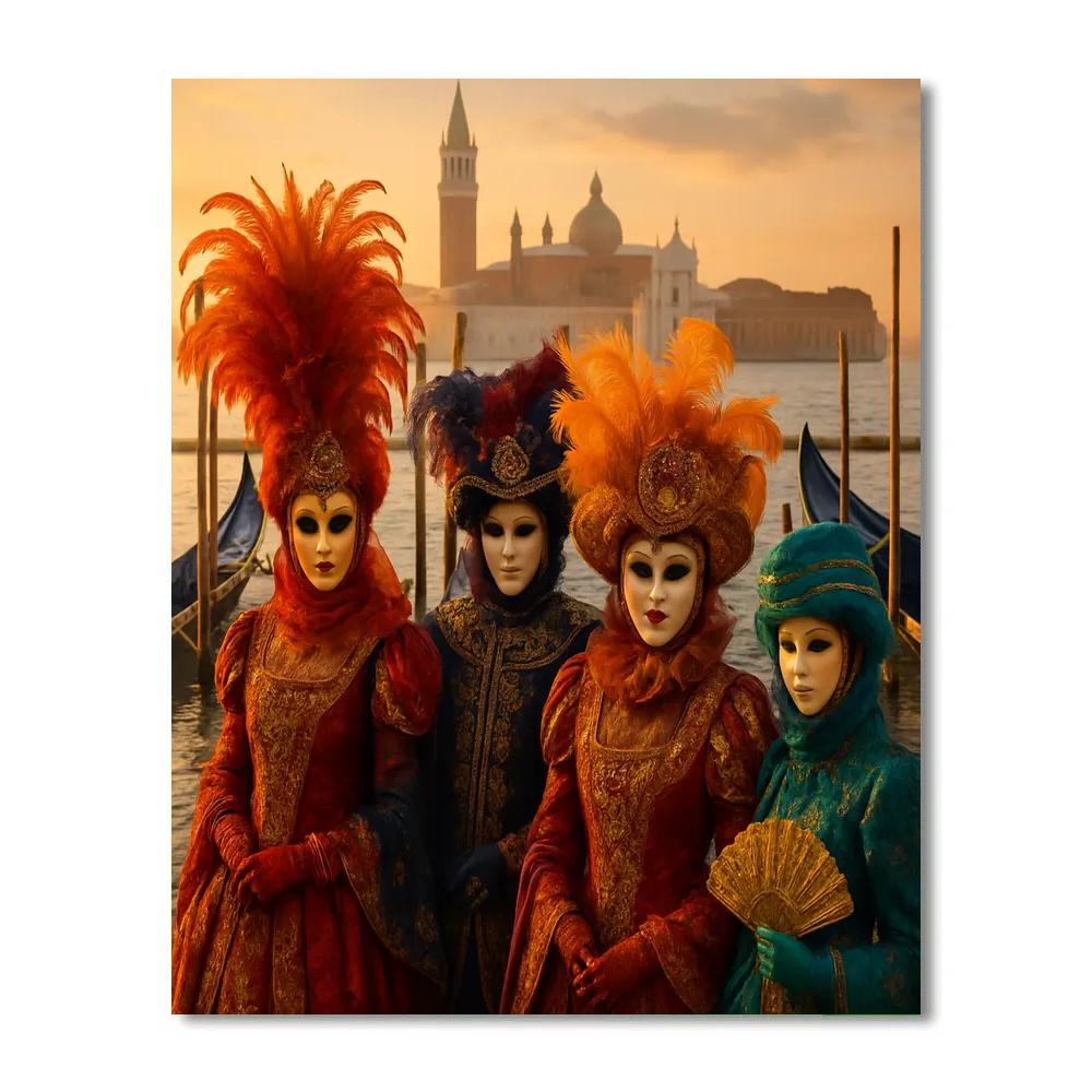 Carnival Of Venice Masks paint by color
